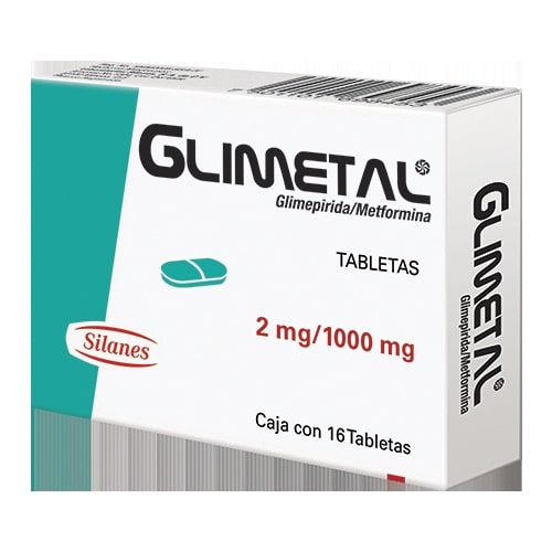 GLIMETAL 2/1000 MG TABLETAS 16