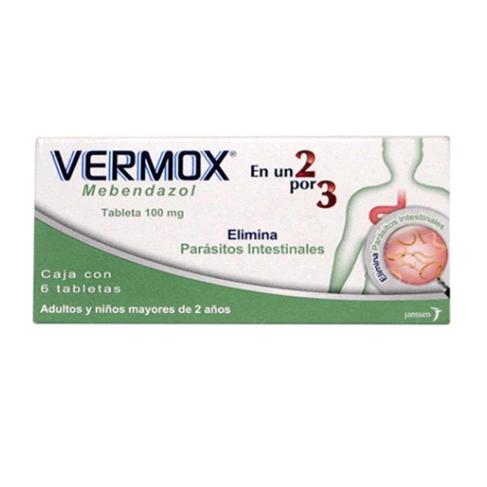 VERMOX 100 MG TABLETAS 6