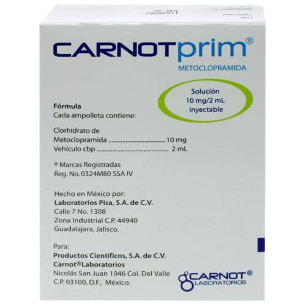 CARNOTPRIM 10 MG AMPOLLETAS 6X2 ML