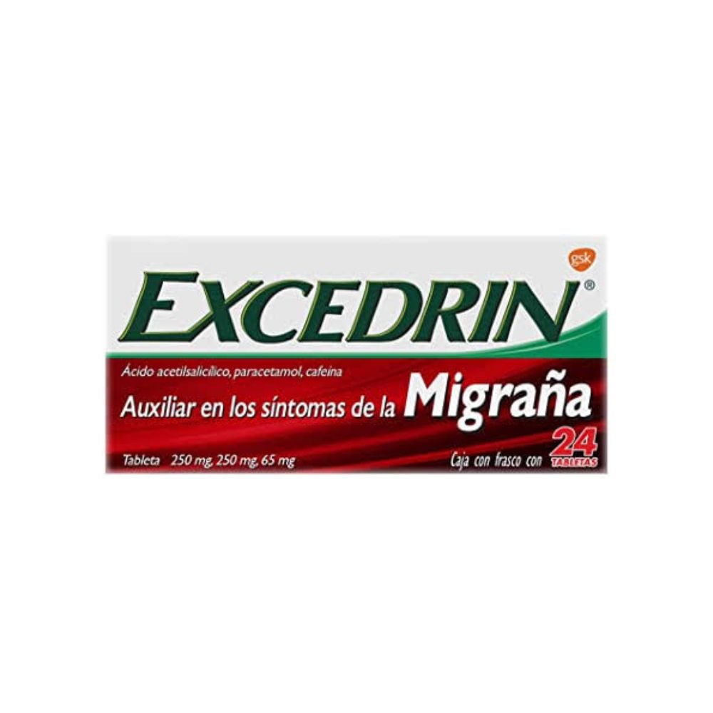 EXCEDRIN 250/250/65 MG D FUERTE TABLETAS 24