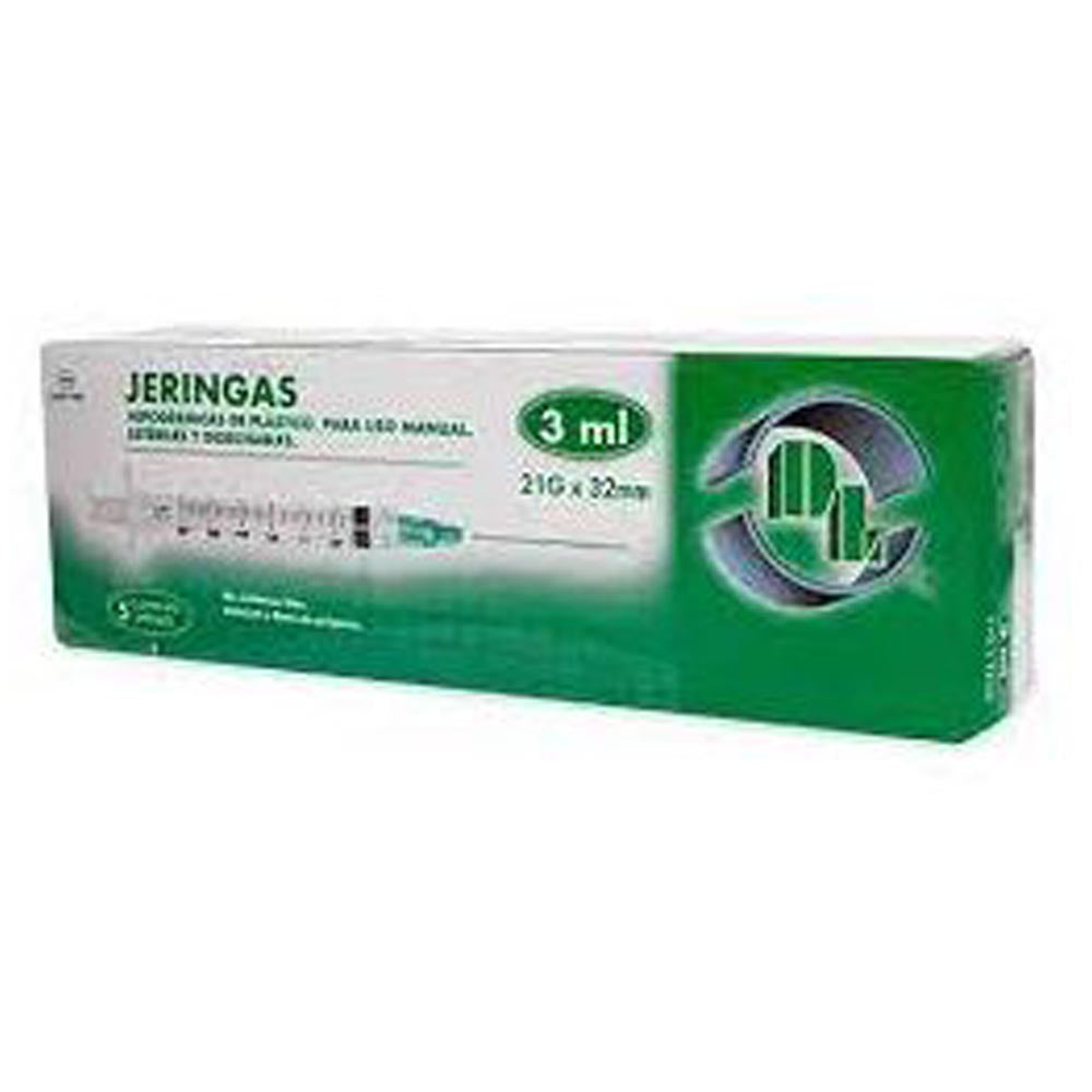 JERINGA DL 3 ML 21 X 32 CON 5 PIEZAS