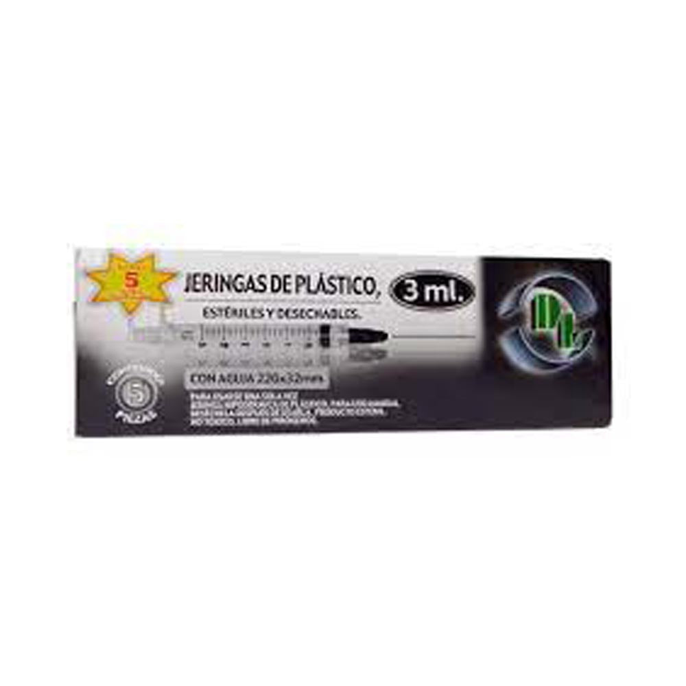 Jeringa 3 Ml 22 X 32 C/5 Piezas