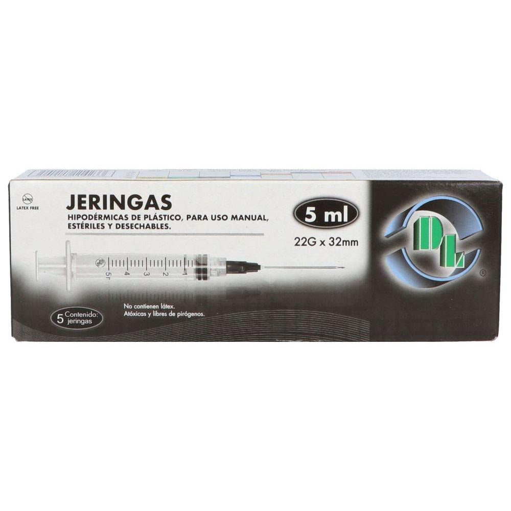 Jeringa 5 Ml 22 X 32 C/5 Piezas