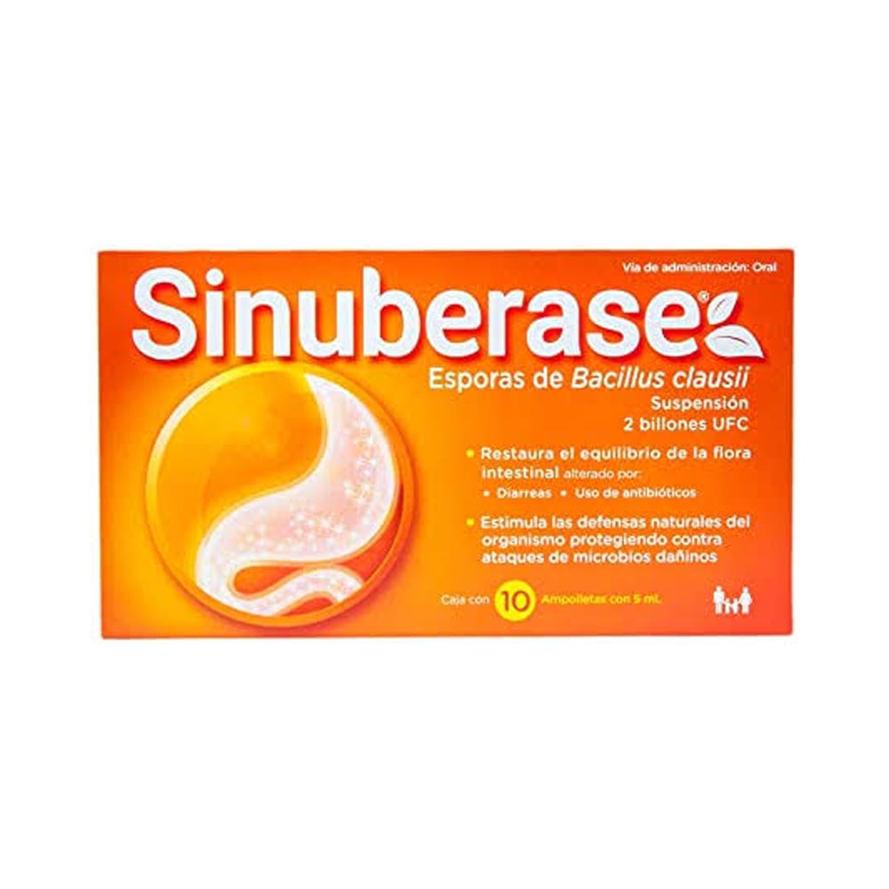 Sinuberase Oral Ampolletas 10 X 5 Ml