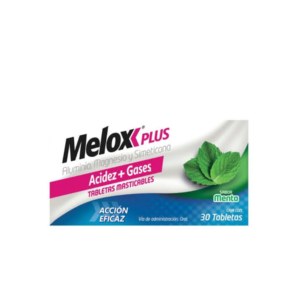 MELOX-PLUS A/GAS MASTICABLES MENTA TAB30