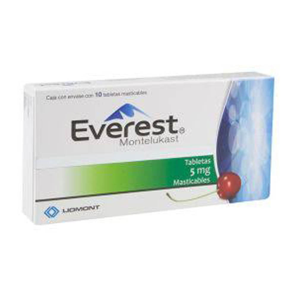 EVEREST 5 MG TABLETAS MASTICABLES CON 10
