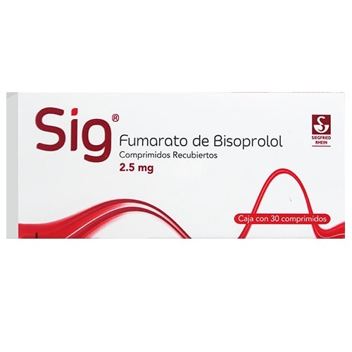Sig 2.5 Mg Con 30 Compimidos (Fumarato De Bisoprolol) 