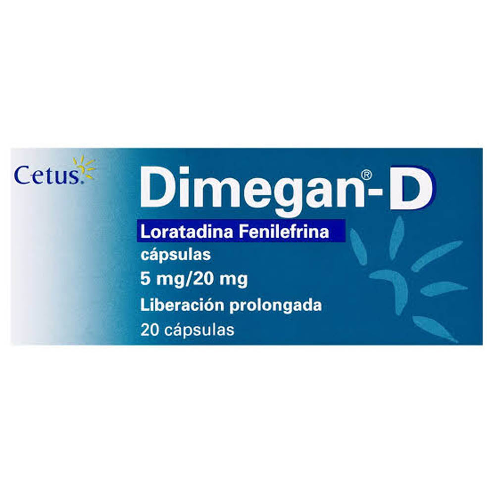 Dimegan-D 5/20 Mg Con 20 Capsulas