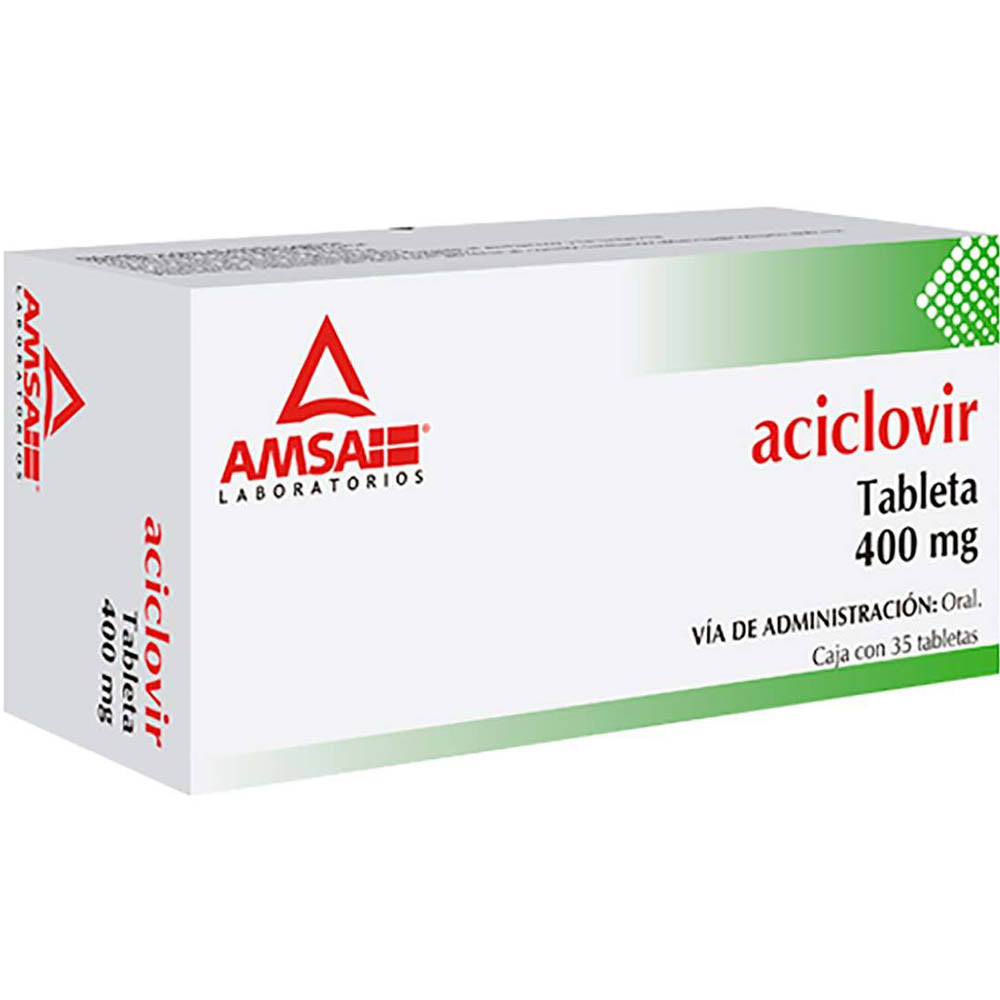 ACICLOVIR 400 MG CON 35 TABLETAS AMSA