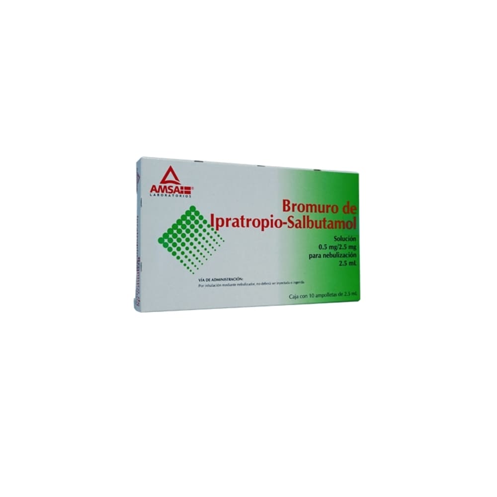 Bromuro De Ipratropio Salbutamol Con 10 Ampolletas 2.5 Ml Nebulizar