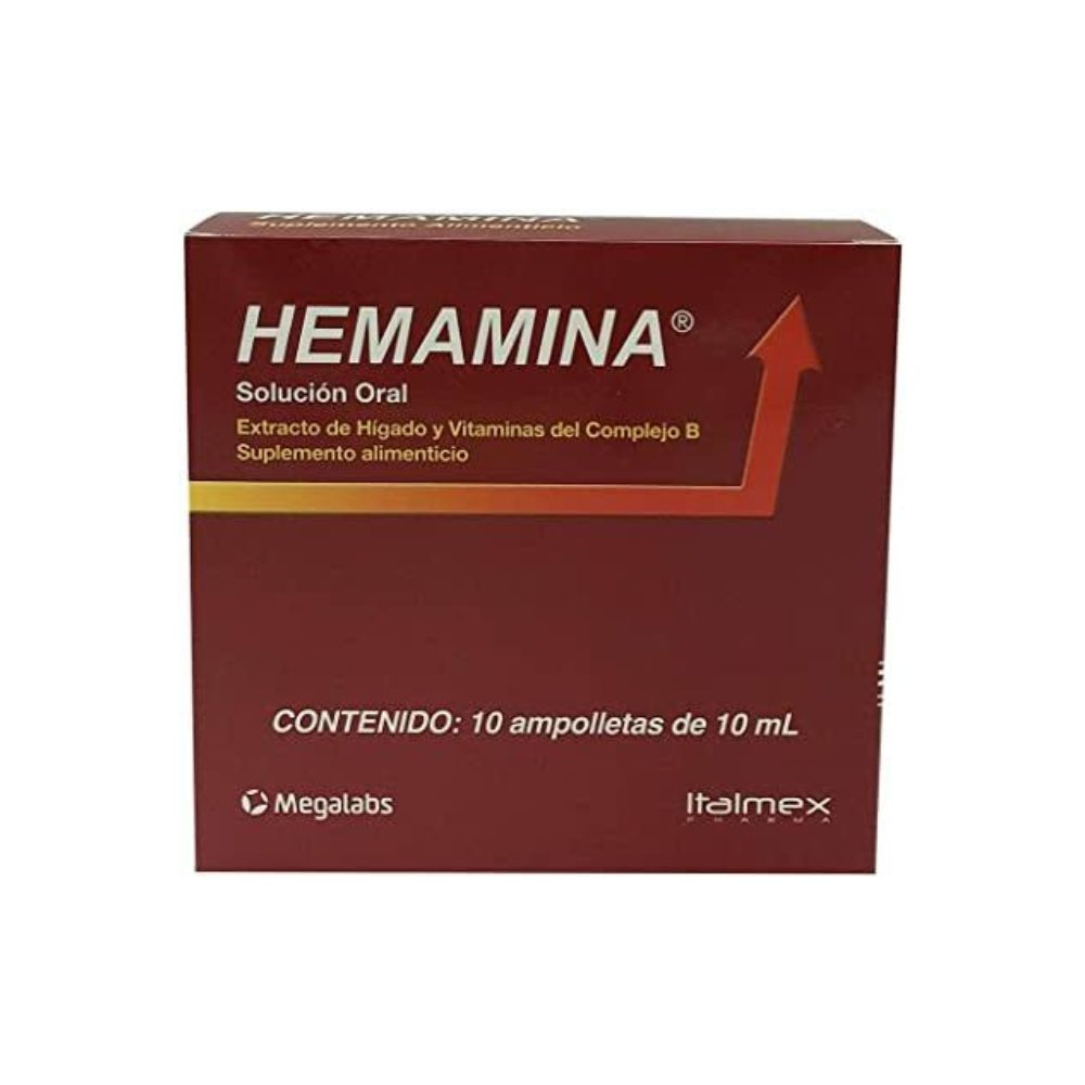Hemamina Adulto Ampolletas Orales De 10 Piezas Con 10 Ml