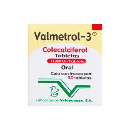 VALMETROL-3 1600 UI TABLETAS 50 VITAMINA D3