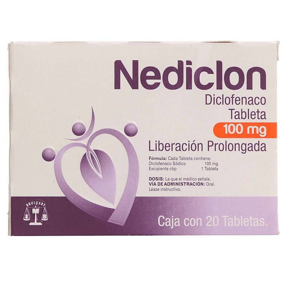 NEDICLON (DICLOFENACO) 100 MG CON 20 TABLETAS LIB PROLOG