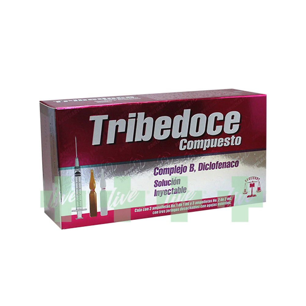TRIBEDOCE COMP (COMPLEJO B/DICLOFENACO) SOLUCIÓN INYECTABLE CON 3 AMPOLLETAS