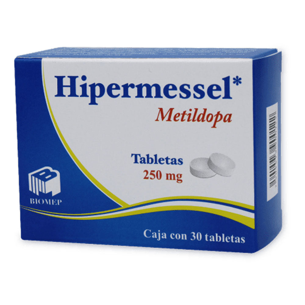 HIPERMESSEL (METILDOPA) 250 MG CON 30 TABLETAS