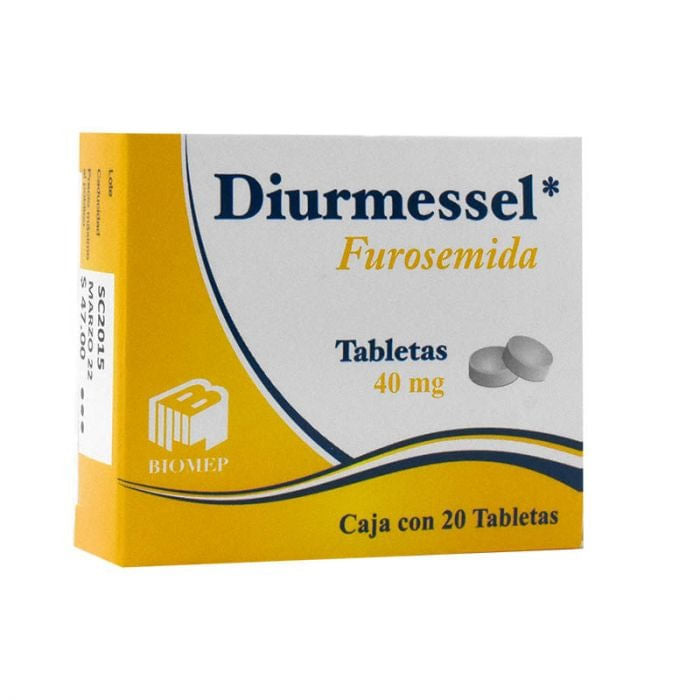 Diurmessel (Furosemida) Lasix 40 Mg Tabletas 20