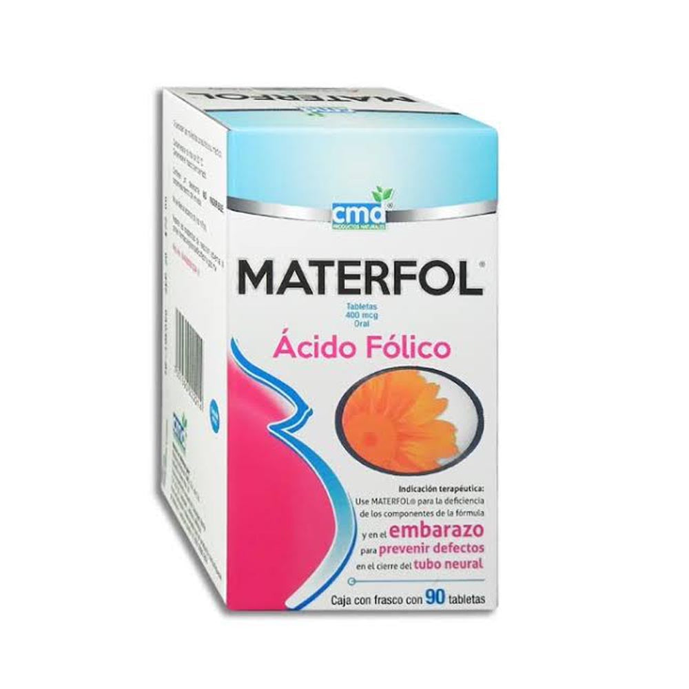 Materfol (Acido Folico) 400 Mcg Con 90 Comprimidos
