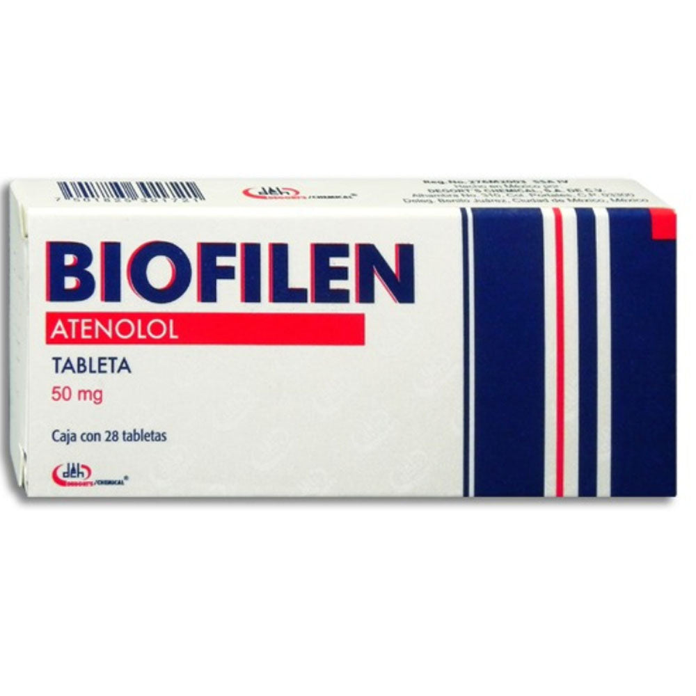 Biofilen (Atenolol) 50 Mg Con 28 Tabletas