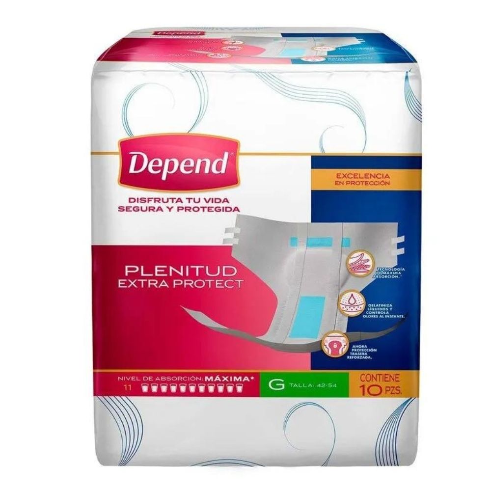 Pa¤al Depend Plenitud Grande C/10 Piezas
