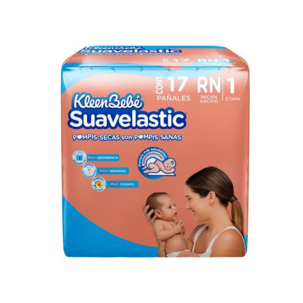 PAÑAL SUAVELASTIC RECIEN NACIDO CON 17 PIEZAS