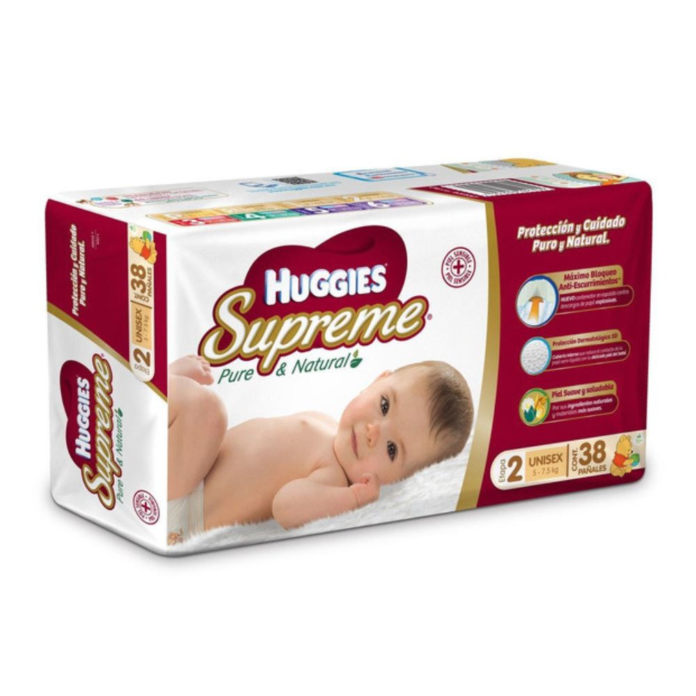 PAÑAL HUGGIES SUPREME CON 40 PIEZAS ETAPA 2