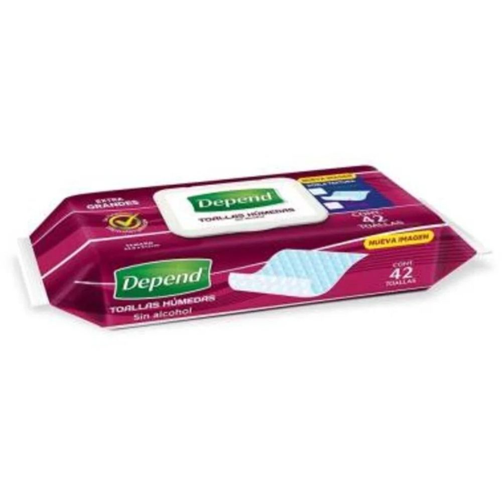 TOALLAS HUMEDAS DEPEND S/ALCOHOL CON 42 N