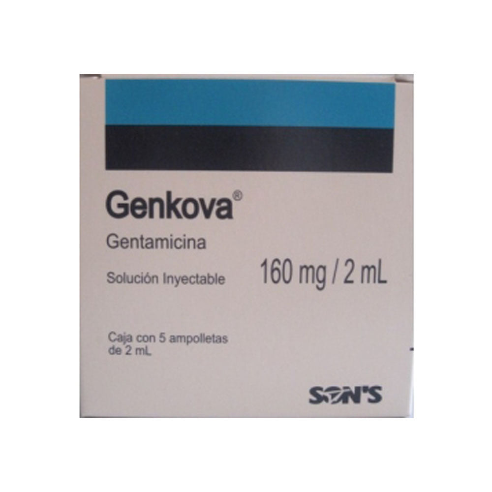GENKOVA (GENTAMICINA) SOLUCIÓN INYECTABLE 160 MG 5X2 ML