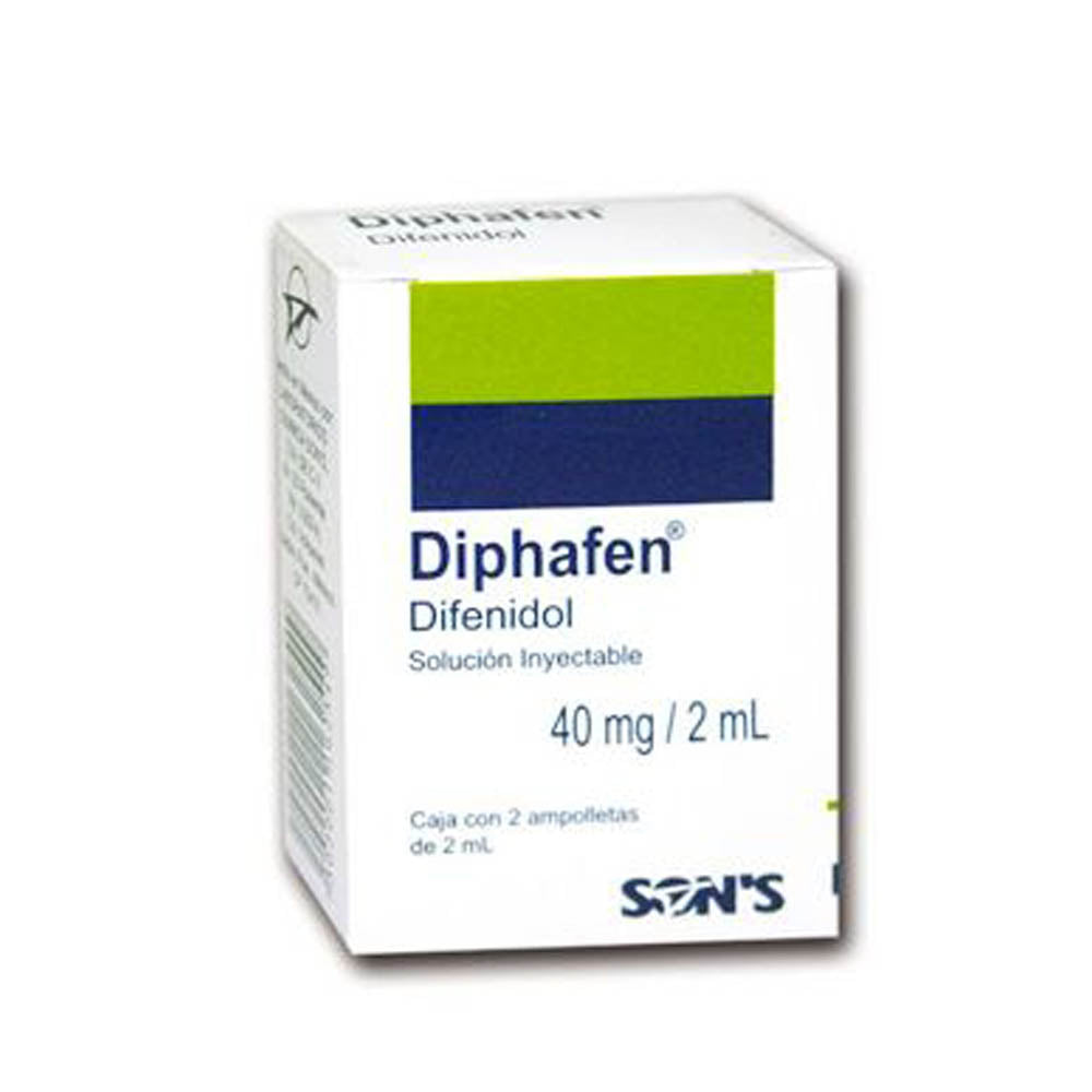 DIPHAFEN (DIFENIDOL) 40 MG CON 2 AMPOLLETAS 2 ML