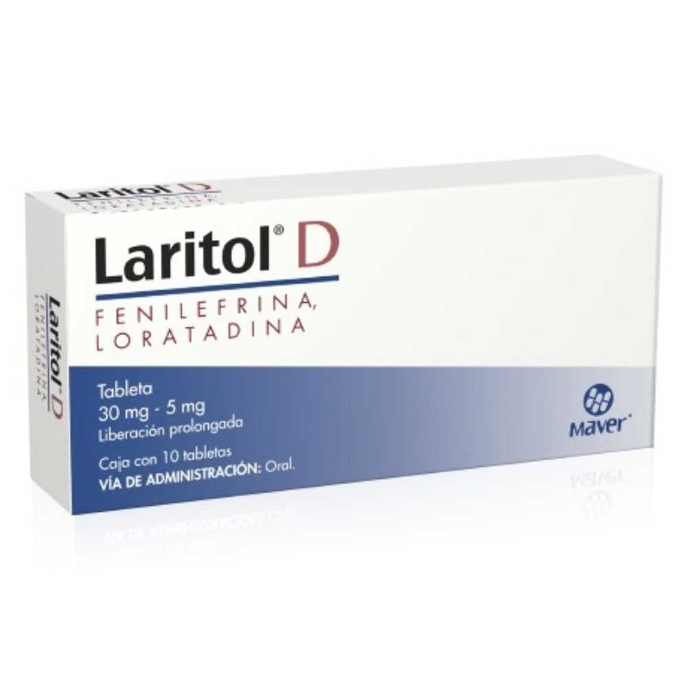 Laritol D (Fenilefrina/Loratadina) L P Con 10 Grageas