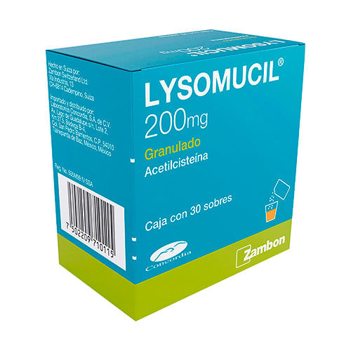 Lysomucil 200 Mg Polvo Efervecente Con 30 Sobres 