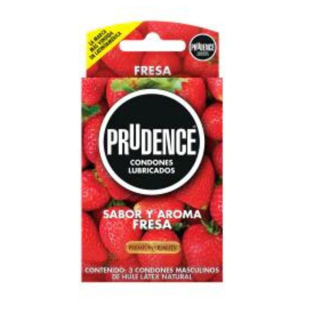 Preservativo Prudence Fresa Con 3 Piezas