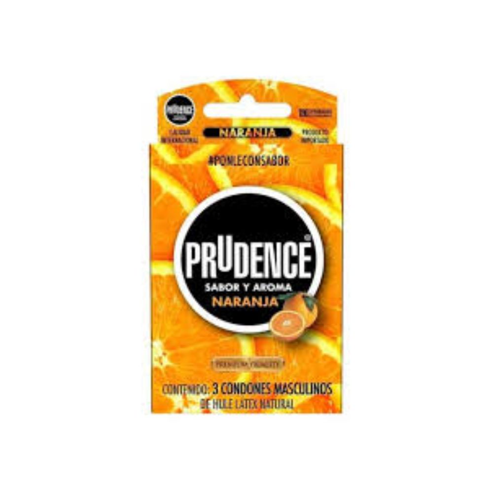 Preservativo Prudence Naranja Con 3 Piezas