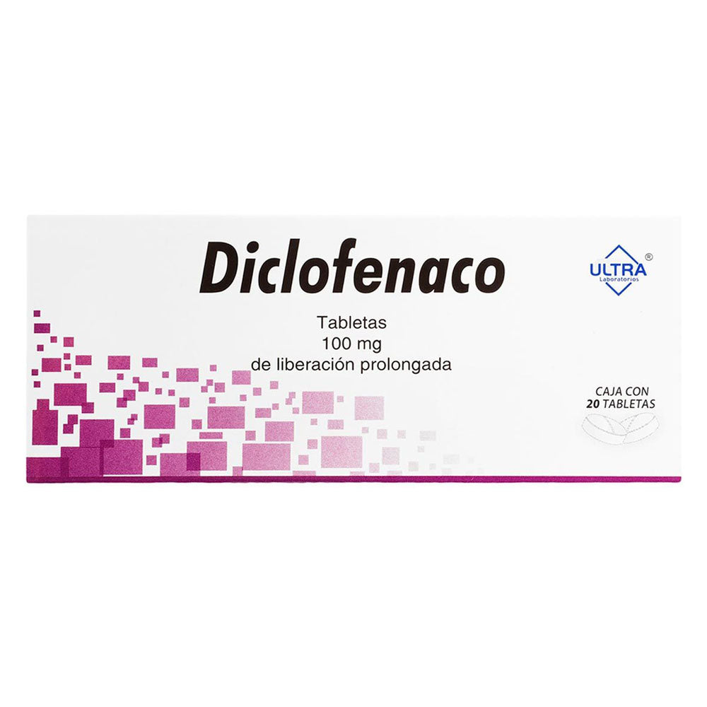 DICLOFENACO 100 MG CON 20 TABLETAS LIB PROLOG ULTRA