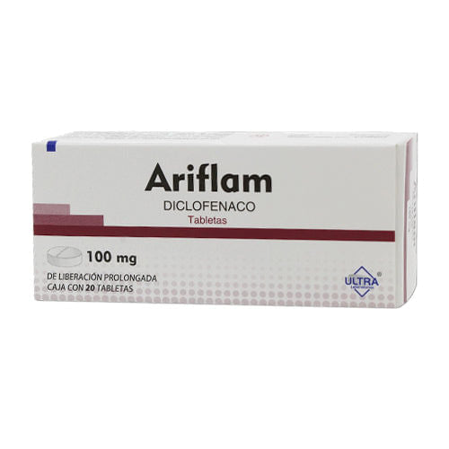 Ariflam (Diclofenaco Dietilamonio) 100 Mg Con 20 Tabletas Lib Prolong