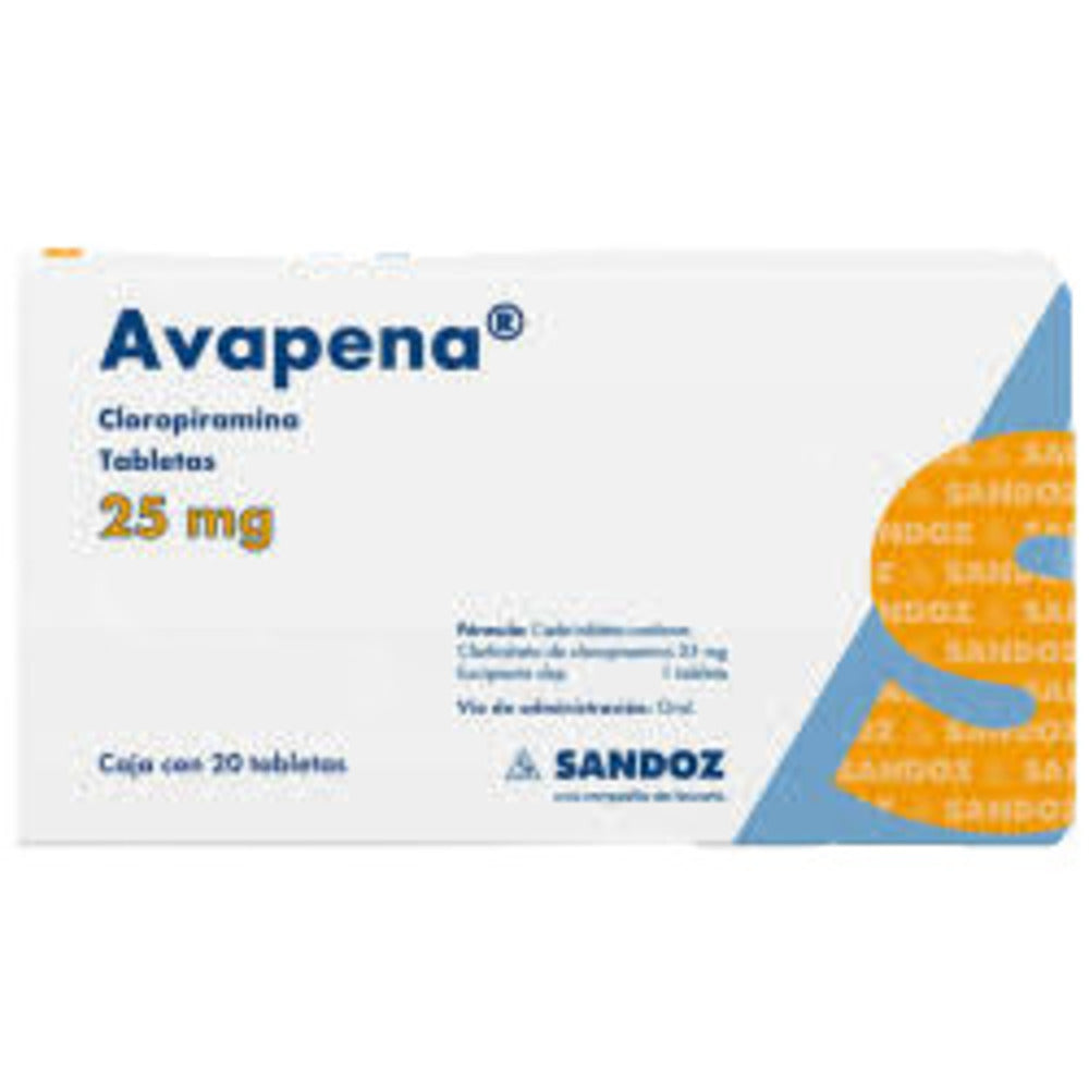 Avapena 25 Miligramos Con 20 Grageas