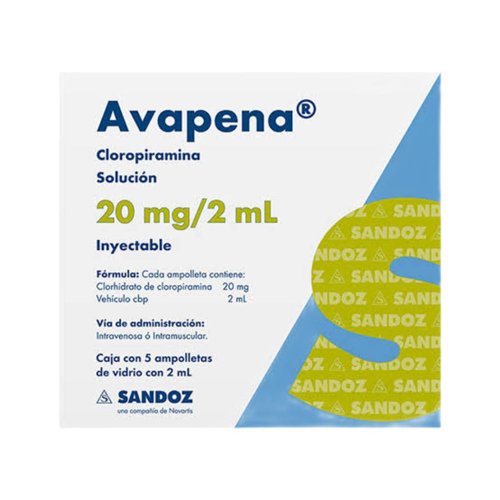 Avapena 20 Mg Ampolletas 5X2 Ml