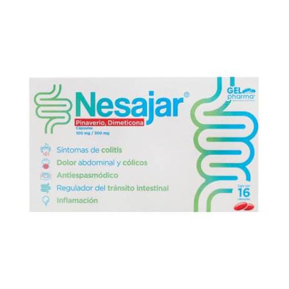 Nesajar (Pinaverio/Dimeticona) 100Mg/300 Mg Con 16 Capsulas