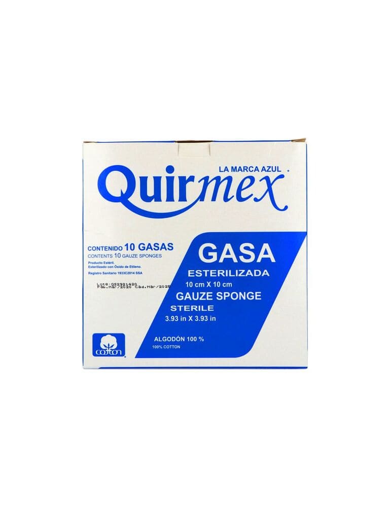 GASA ESTERIL 10 X 10 CON 10 QUIRMEX