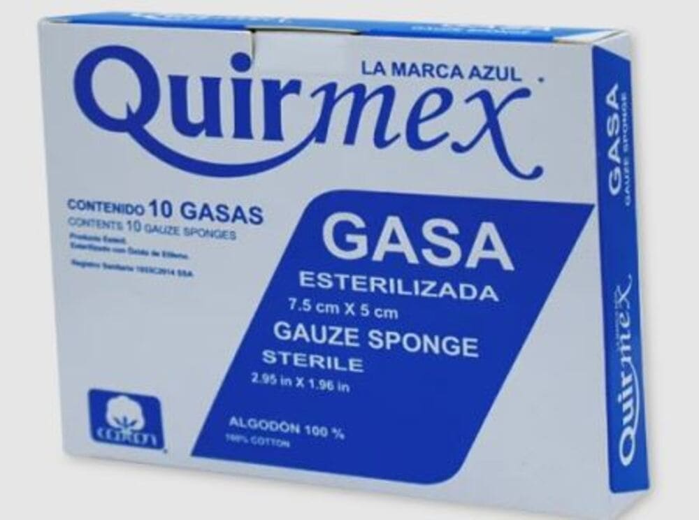 GASA ESTERIL 7.5 X 5 CM CON 10 QUIRMEX