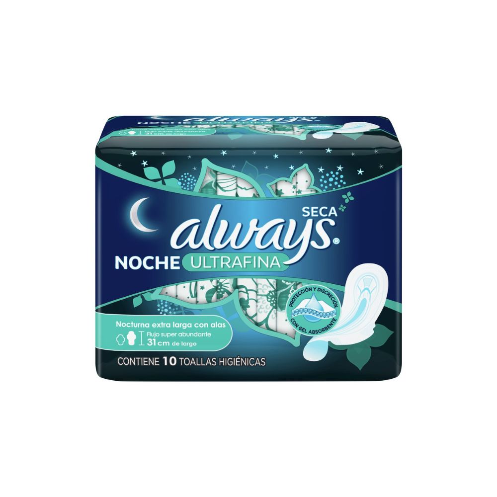 Toallas Sanitarias Always Con Alas Con 10 Pads
