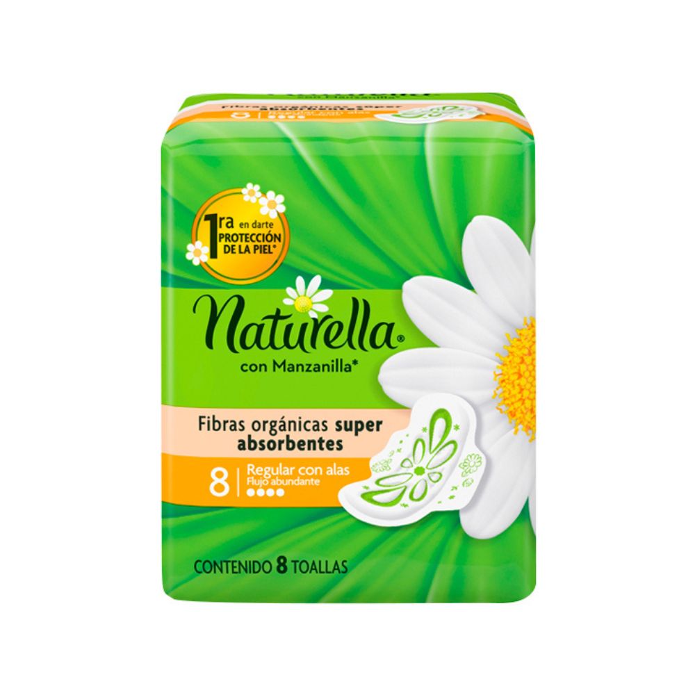 TOALLAS SANITARIAS NATURELLA MANZANILLA CON A 8 PIEZA