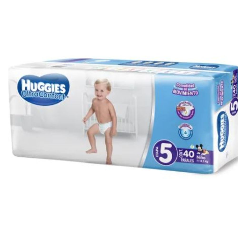 Pa¤al Huggies Ultraconfort C/40 Piezas Ni¤o Etapa 5