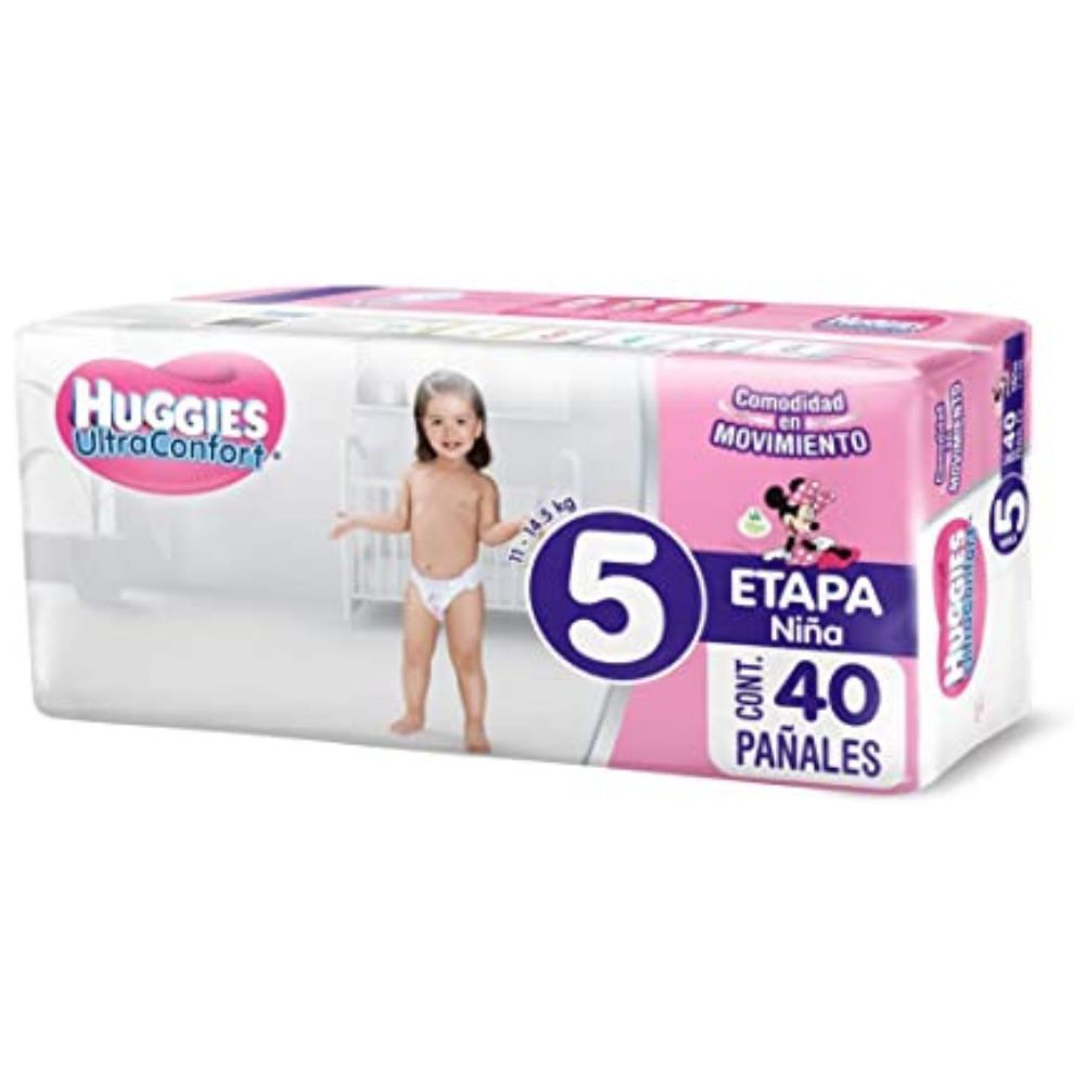 Pa¤al Huggies Ultraconfort Con 40 Piezas Ni¤a Etapa 5