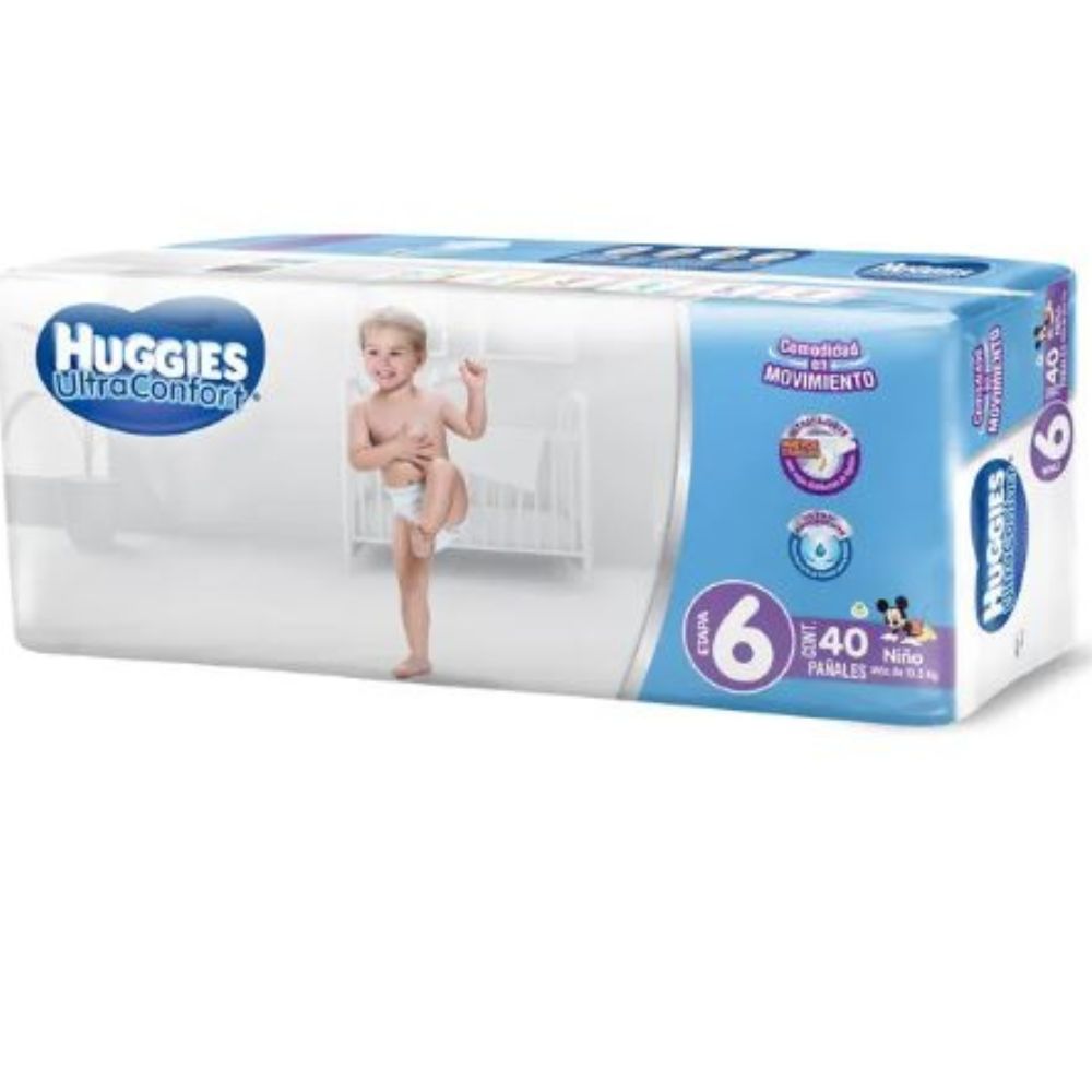 Pa¤al Huggies Ultraconfort Con 40 Piezas Ni¤o Etapa 6