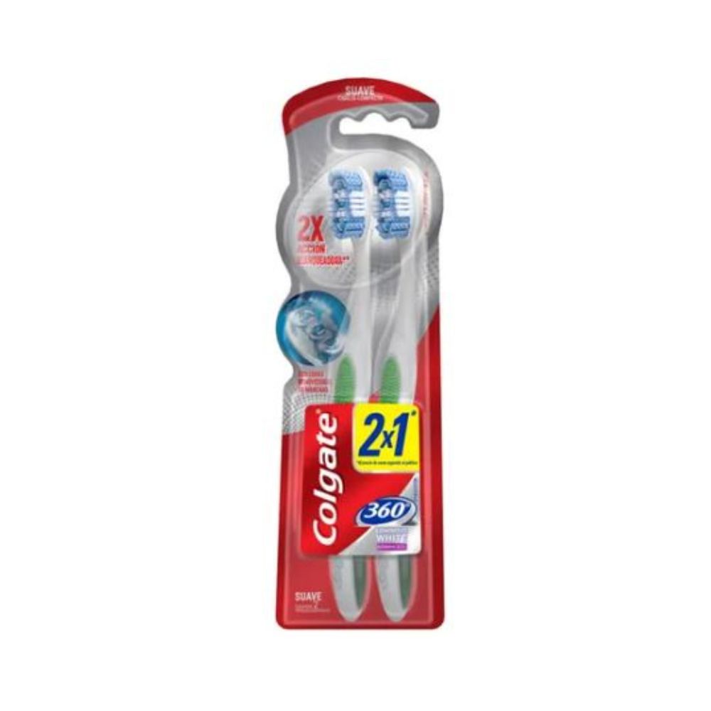 Cepillo Dental Colgate Luminous White Medio 2X1