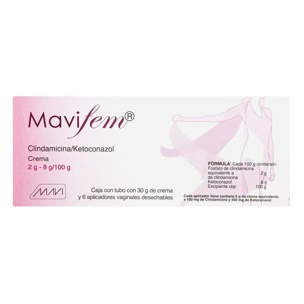 MAVIFEM (CLINDAMICINA/KETOCONAZOL) CREMA 30 G CON 6 APLICADORES