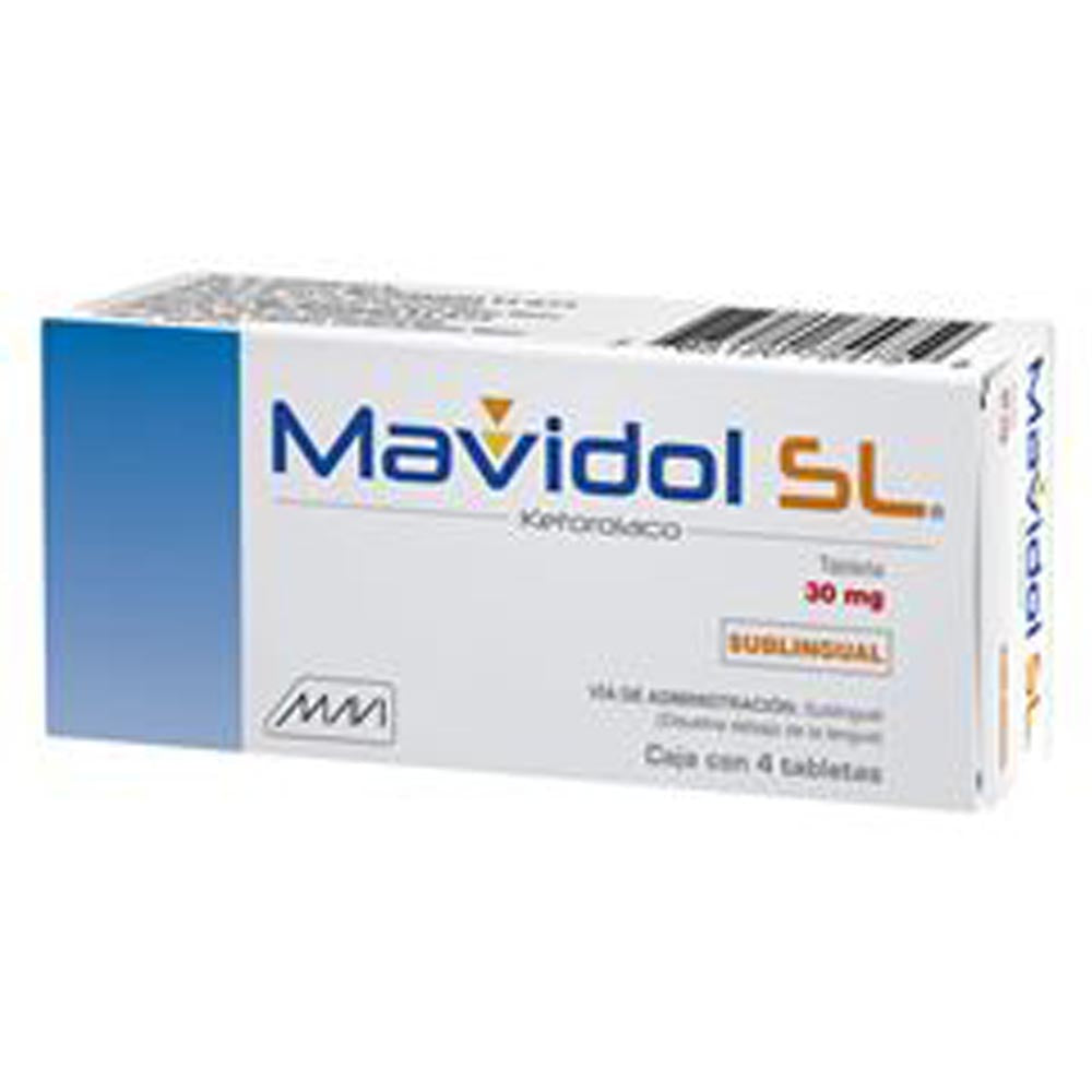 Mavidol Sl (Ketorolaco) 30 Mg Con 4 Tabletas Sublinguales