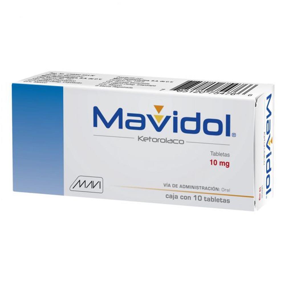 Mavidol (Ketorolaco) 10 Mg Con 10 Tabletas