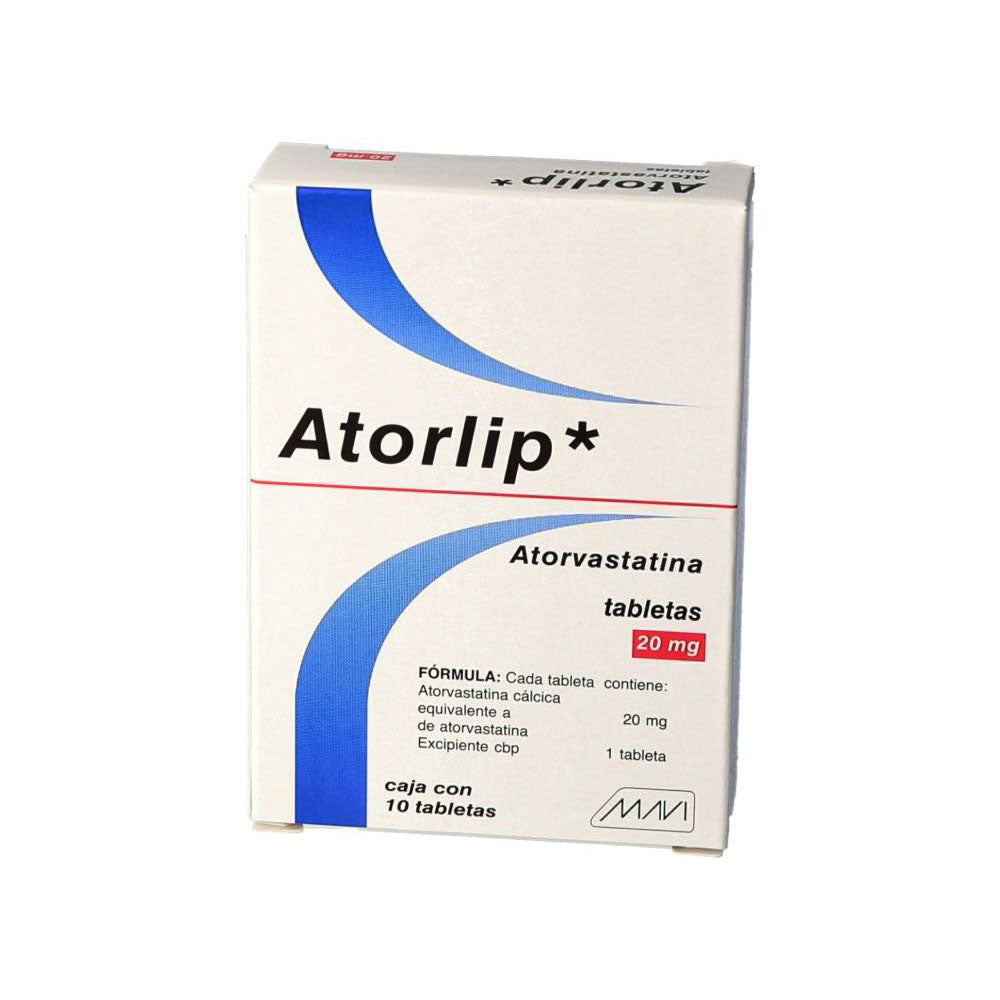 Atorlip (Atorvastatina) 20 Miligramos Con 10 Tabletas 