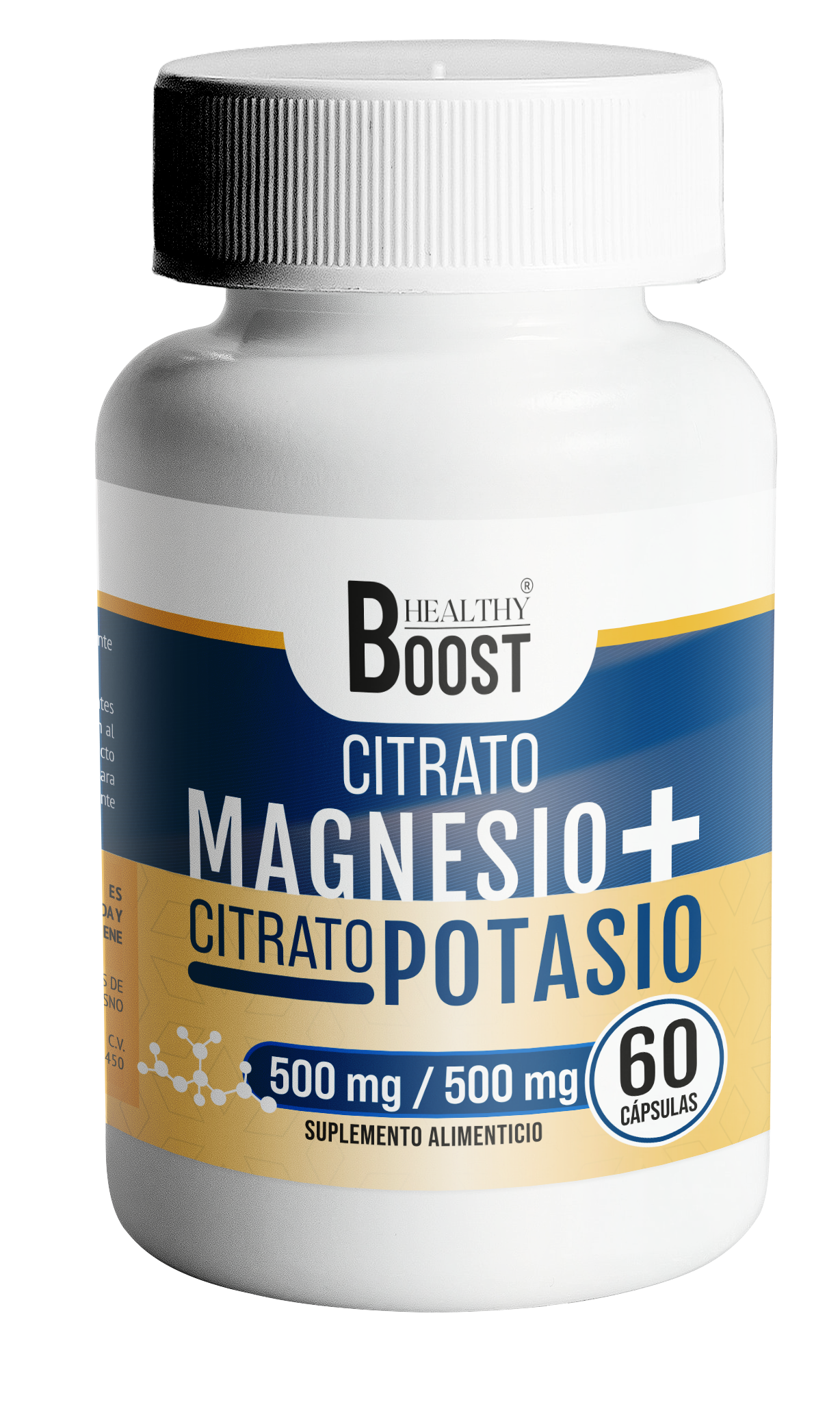 Citrato Magnesio 500 Mg Citrato Potasio 500 Mg Con 60 Capsulas Healthy Boost